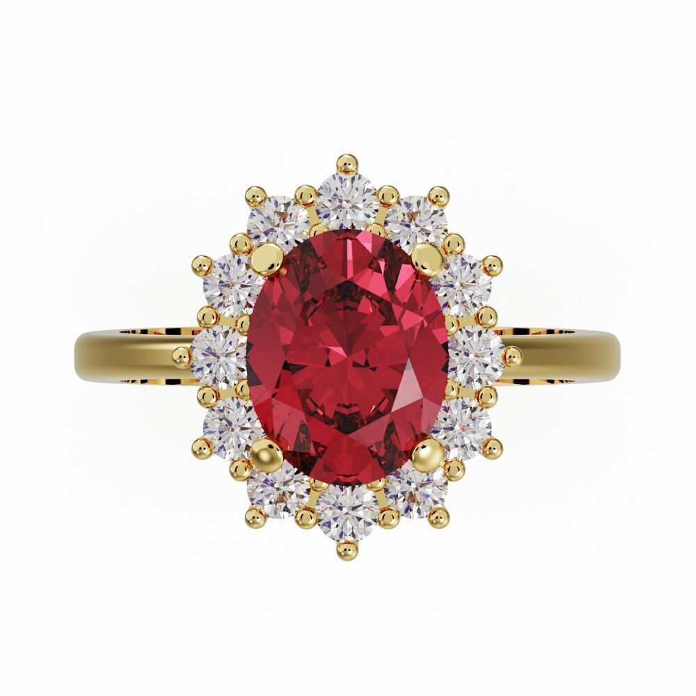 Oval halo engagement ring 3D print model_16