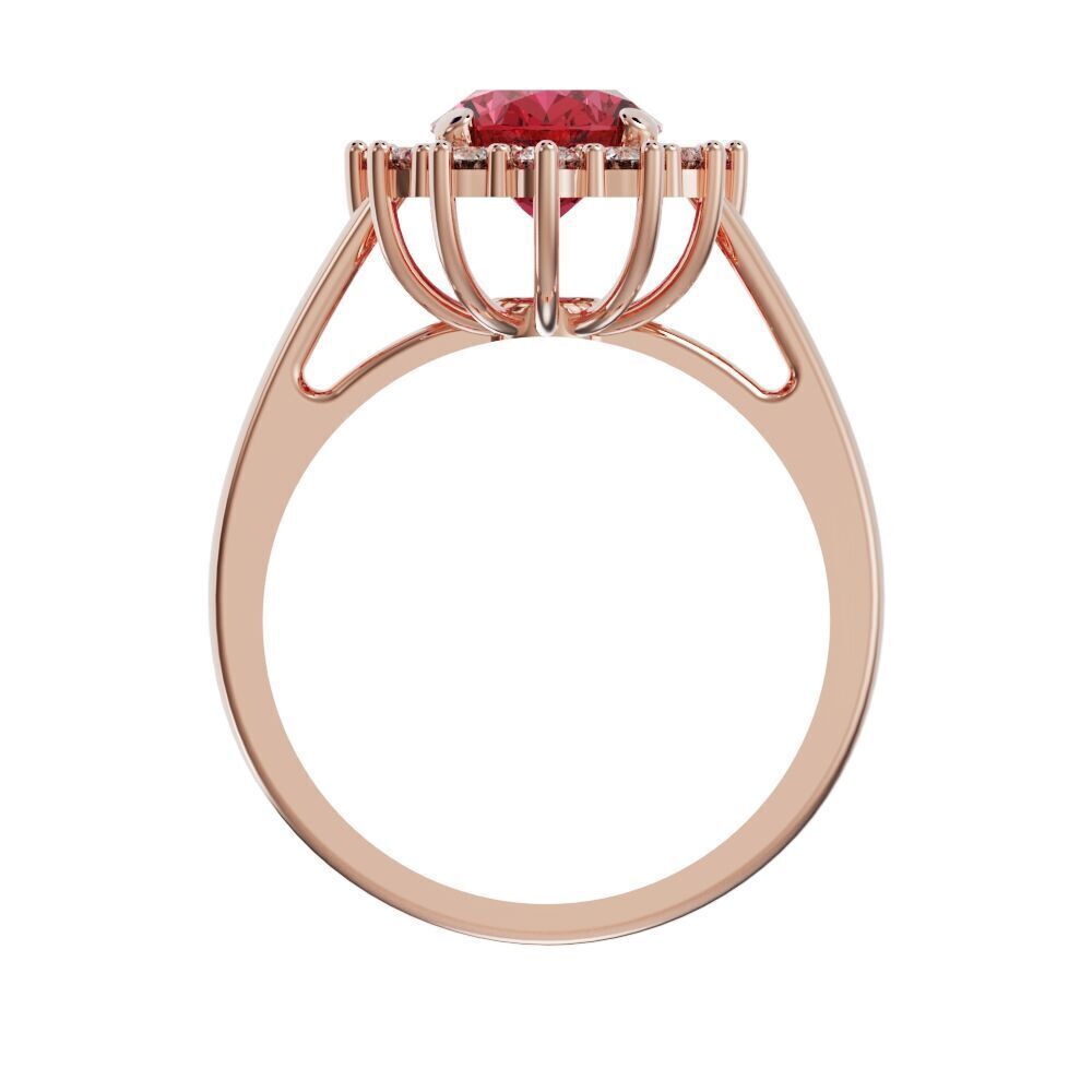 Oval halo engagement ring 3D print model_5