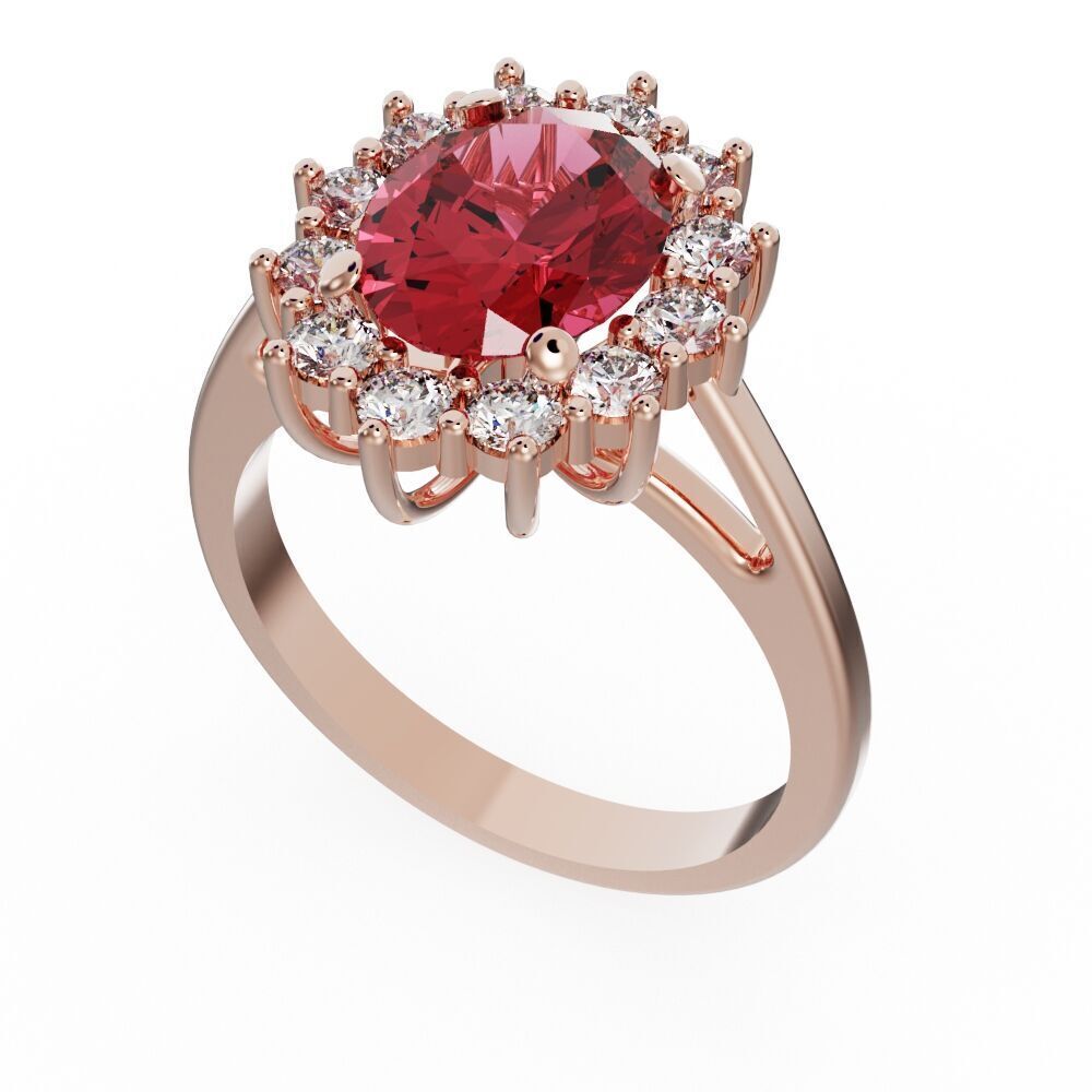 Oval halo engagement ring 3D print model_7