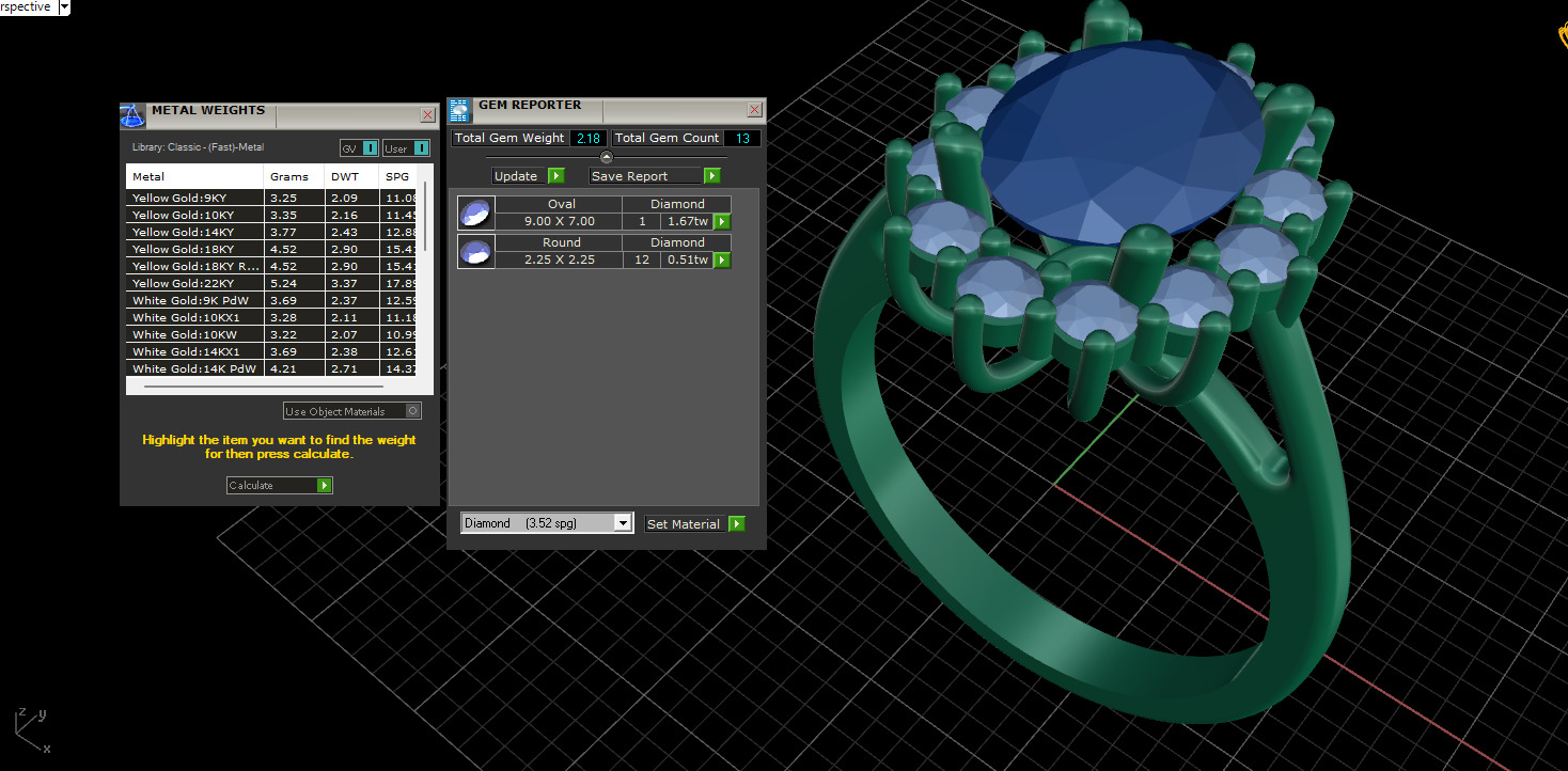Oval halo engagement ring 3D print model_1