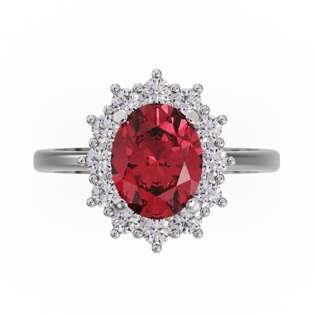 Oval halo engagement ring 3D print model_12