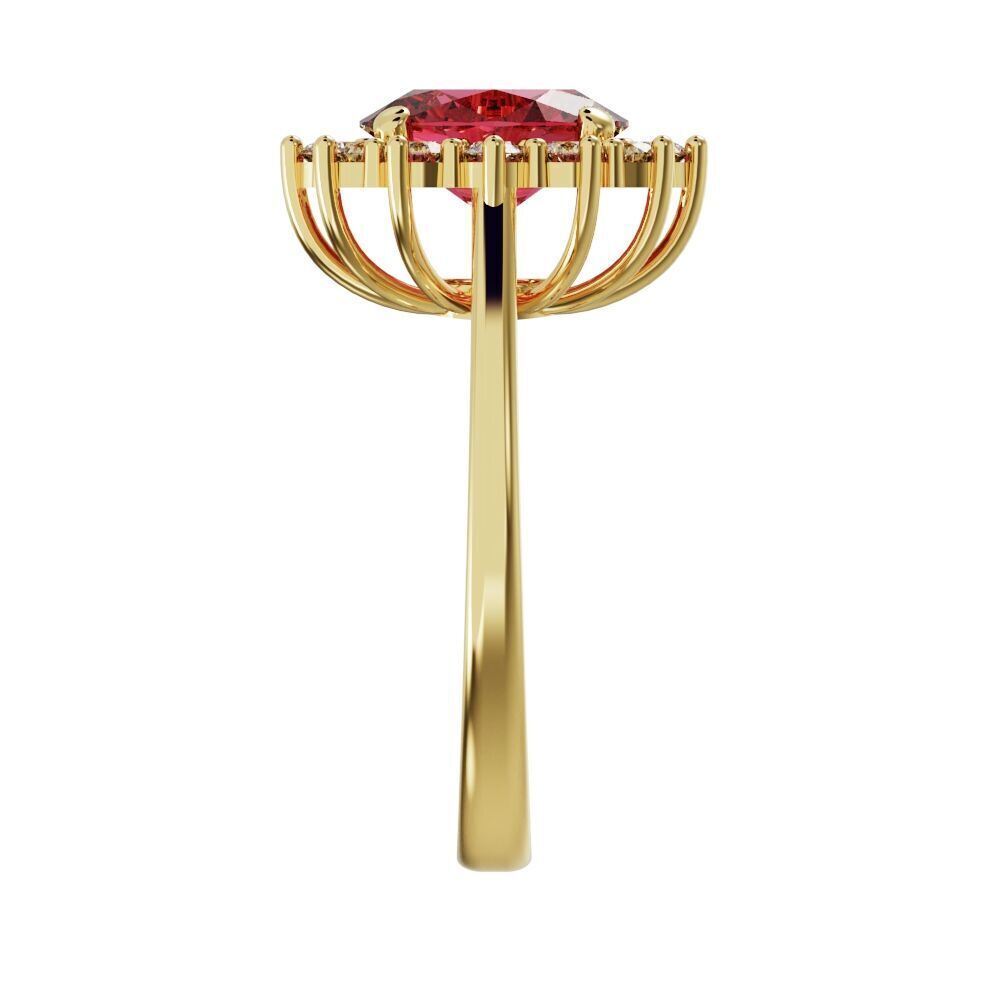 Oval halo engagement ring 3D print model_18