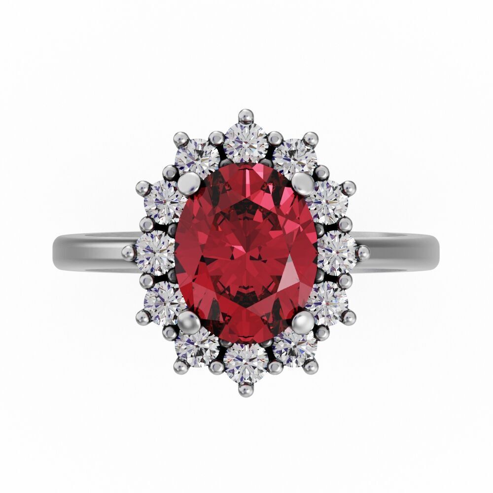 Oval halo engagement ring 3D print model_8