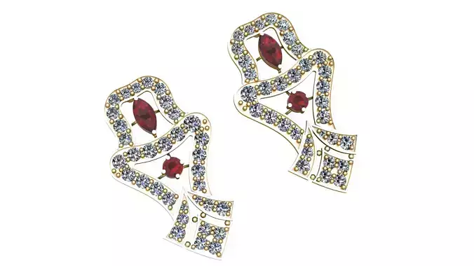 AMERICAN PRINCESS EARRING 3D PRINTABLE MODEL 