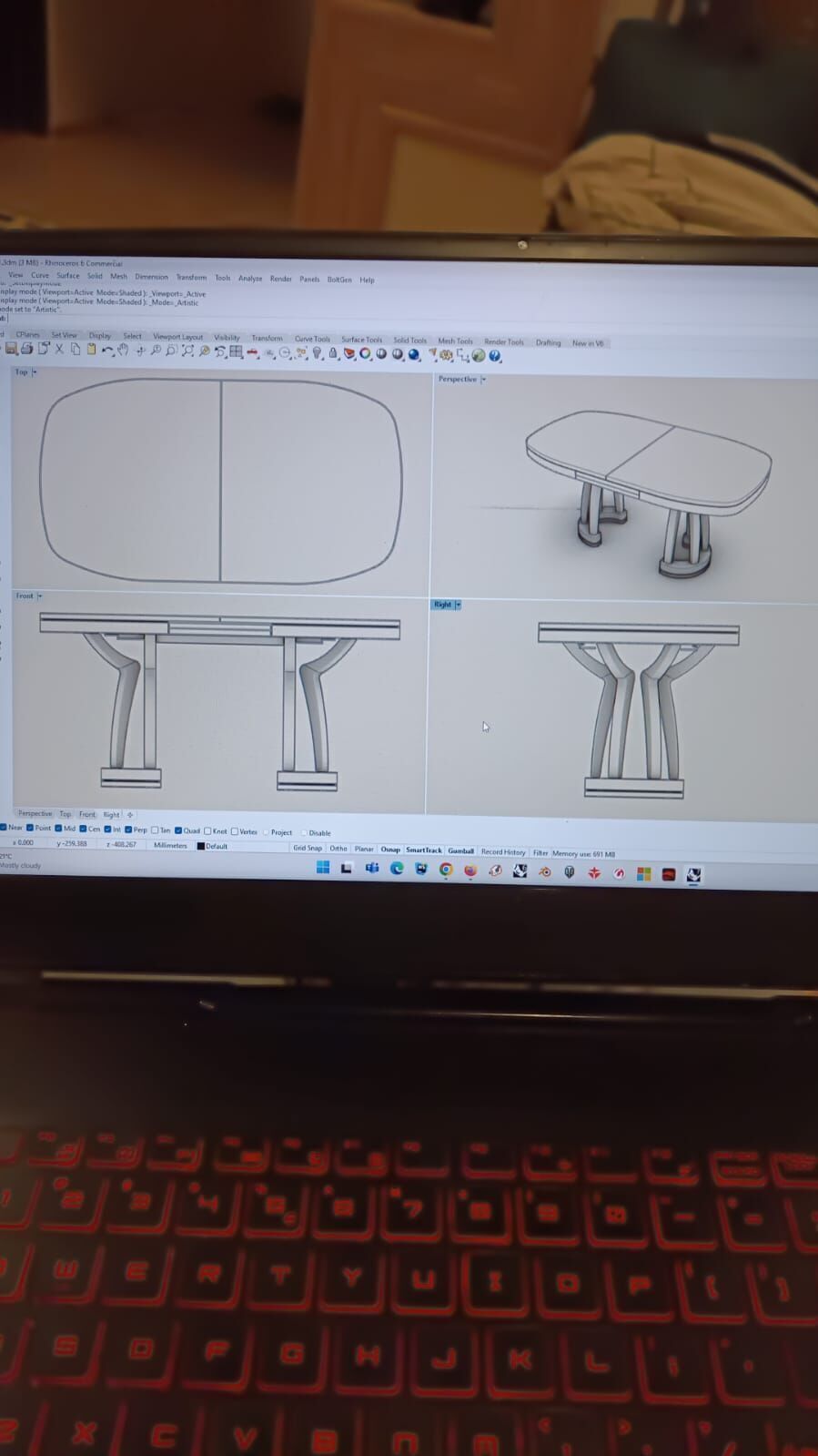 Living Room Table Laser Cut Plywood 3D print model_5