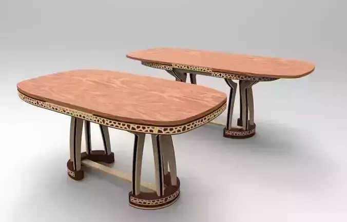 Living Room Table Laser Cut Plywood 3D print model