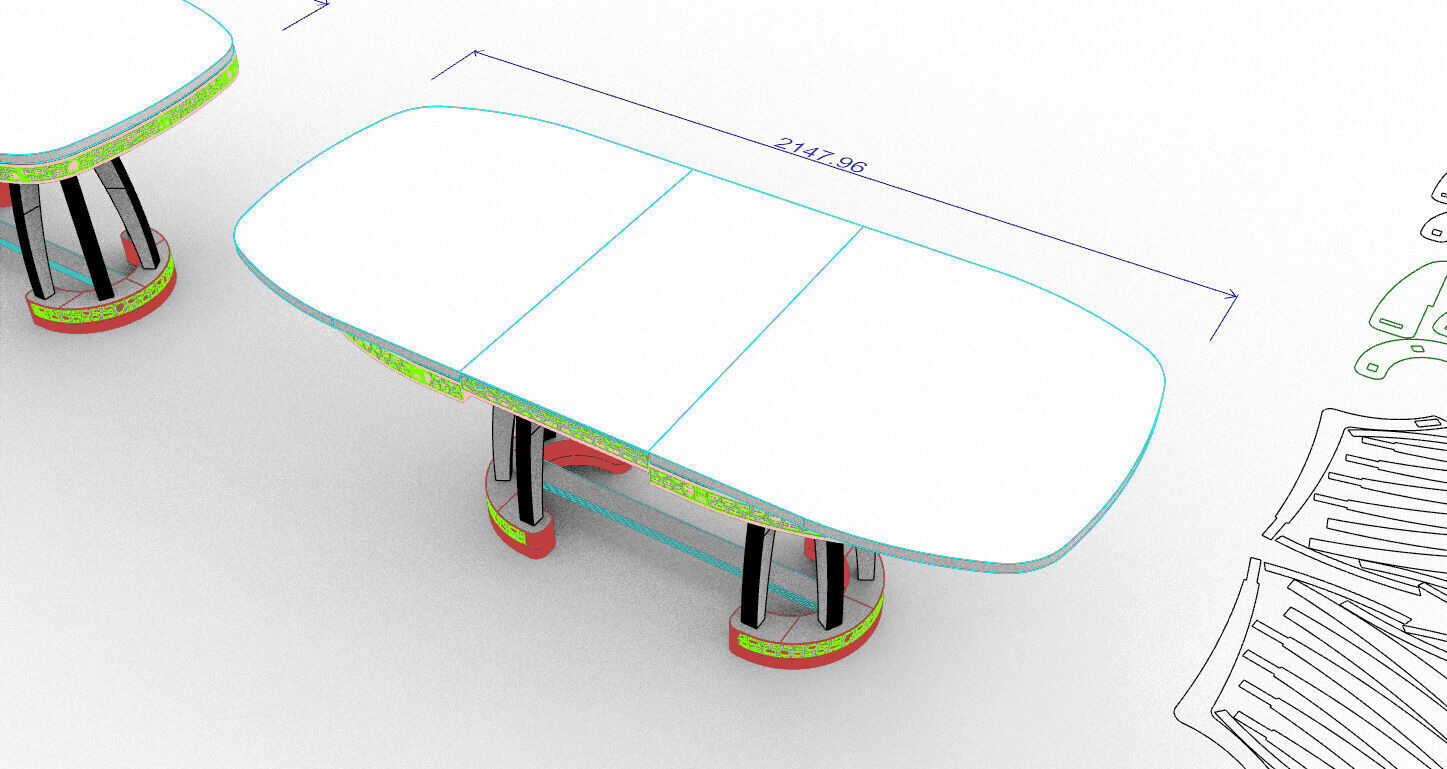 Living Room Table Laser Cut Plywood 3D print model_15