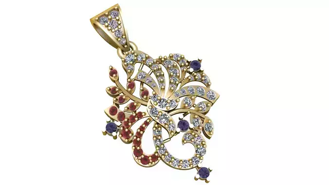 FANCY GOLDEN PENDANT 3D PRINTABLE MODEL 