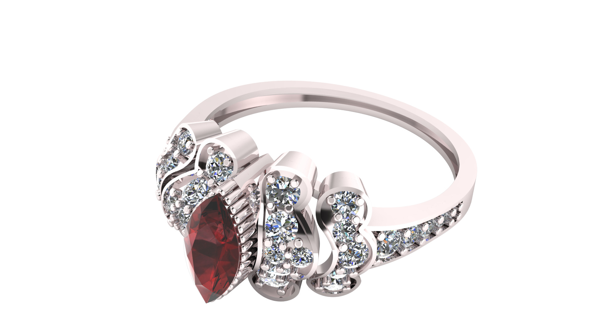 LUXURY ENGAGEMENT RING 3D PRINTABLE MODEL  3D print model_3