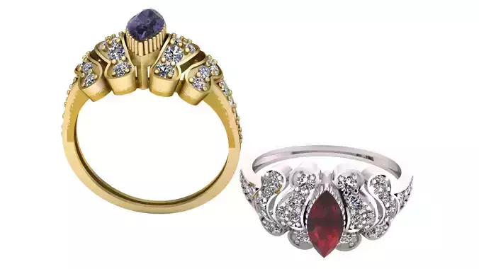 LUXURY ENGAGEMENT RING 3D PRINTABLE MODEL 