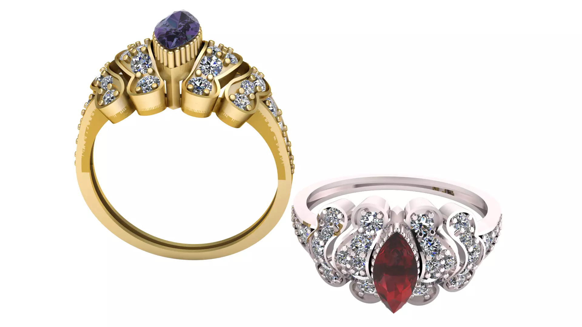 LUXURY ENGAGEMENT RING 3D PRINTABLE MODEL  3D print model_0