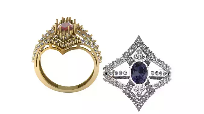 WEDDING RUBY RING 3DPRINTABLE MODEL 