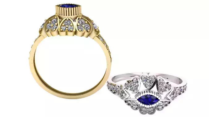 DOUBLE ENGEGEMENT RING 3D PRINTABLE MODEL 