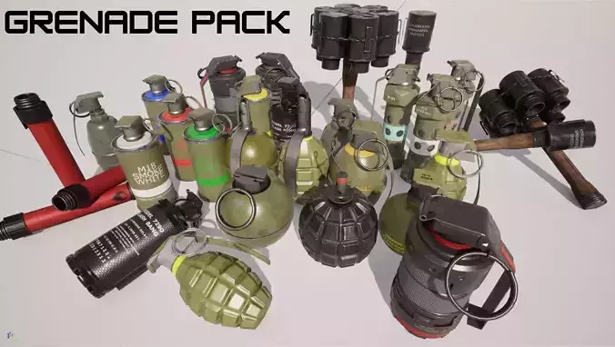 Grenade Pack Low-poly 3D model