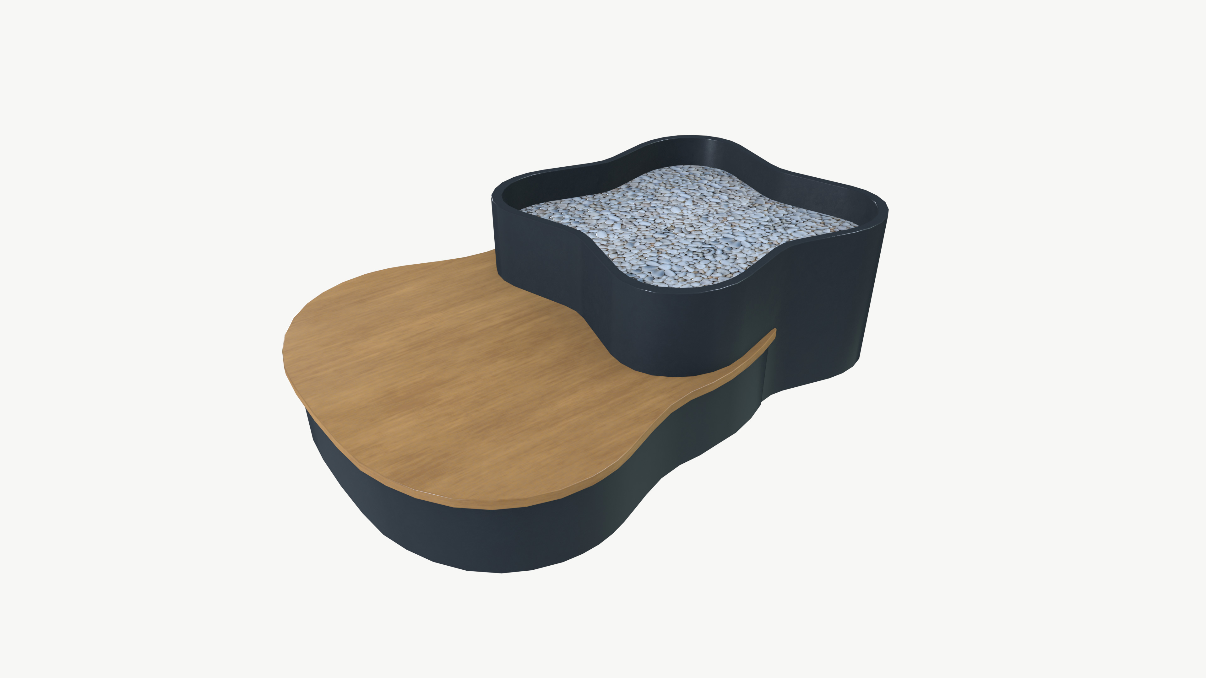Bench Low-poly 3D model_3