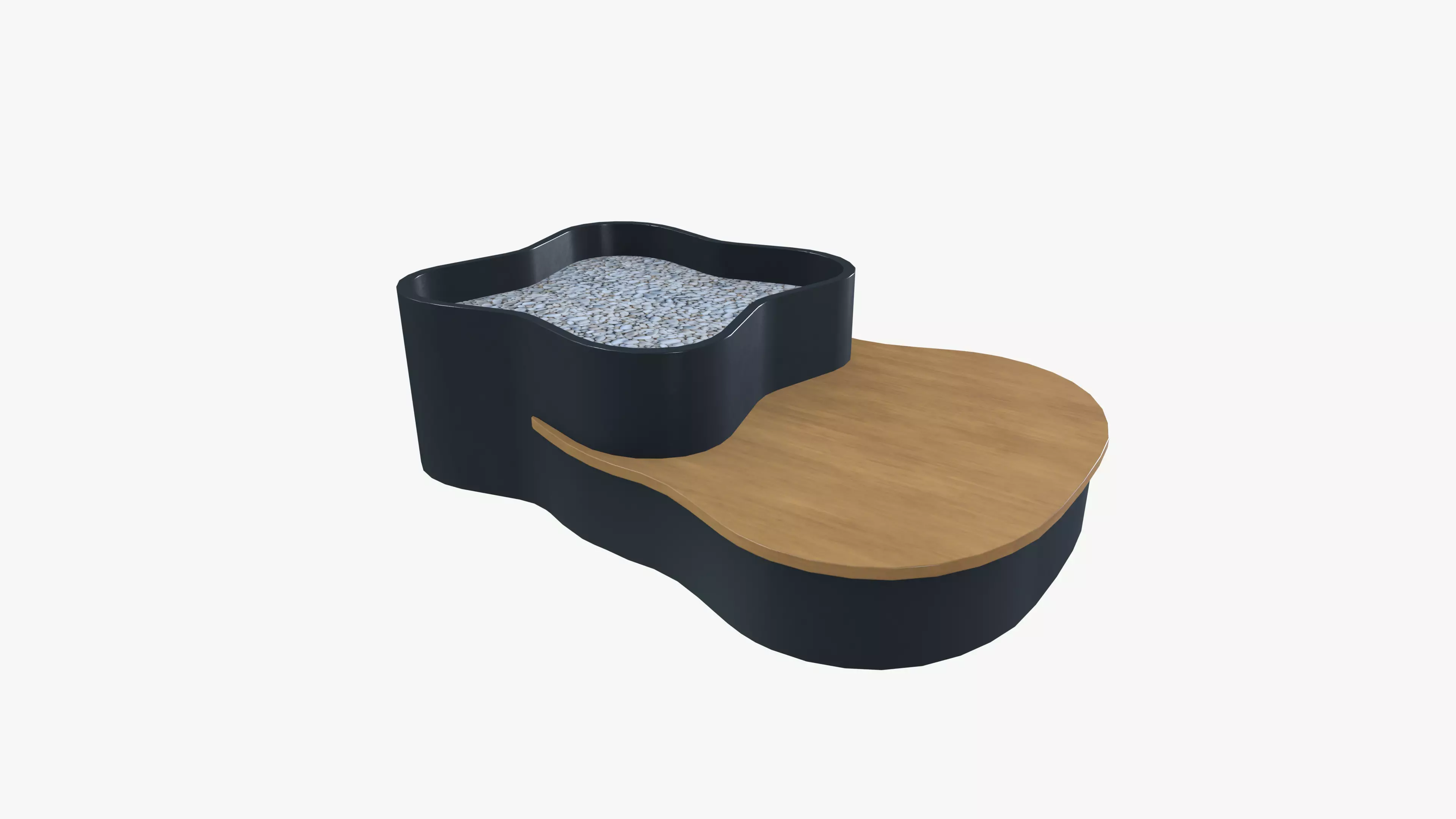Bench Low-poly 3D model_0