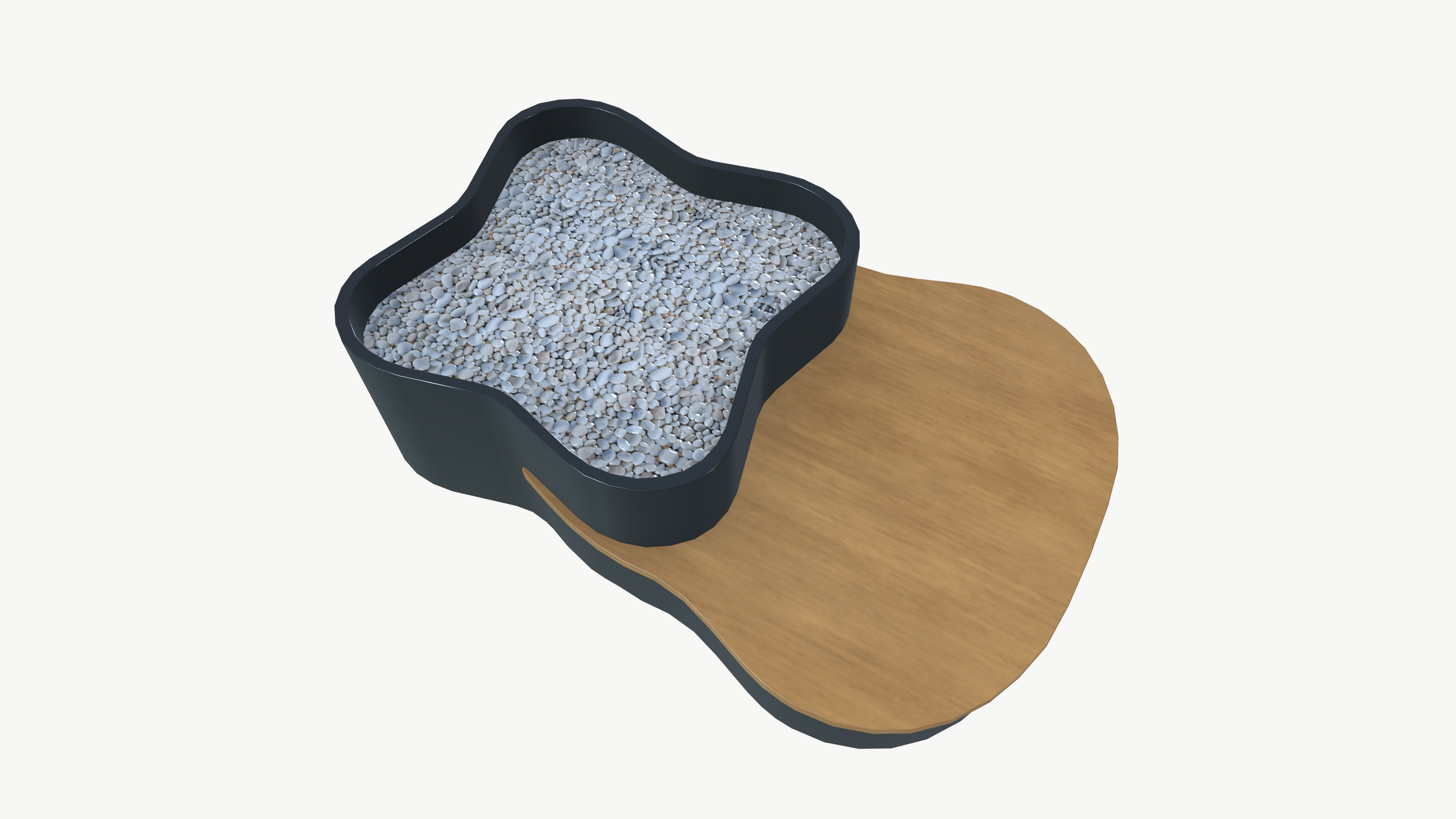 Bench Low-poly 3D model_5