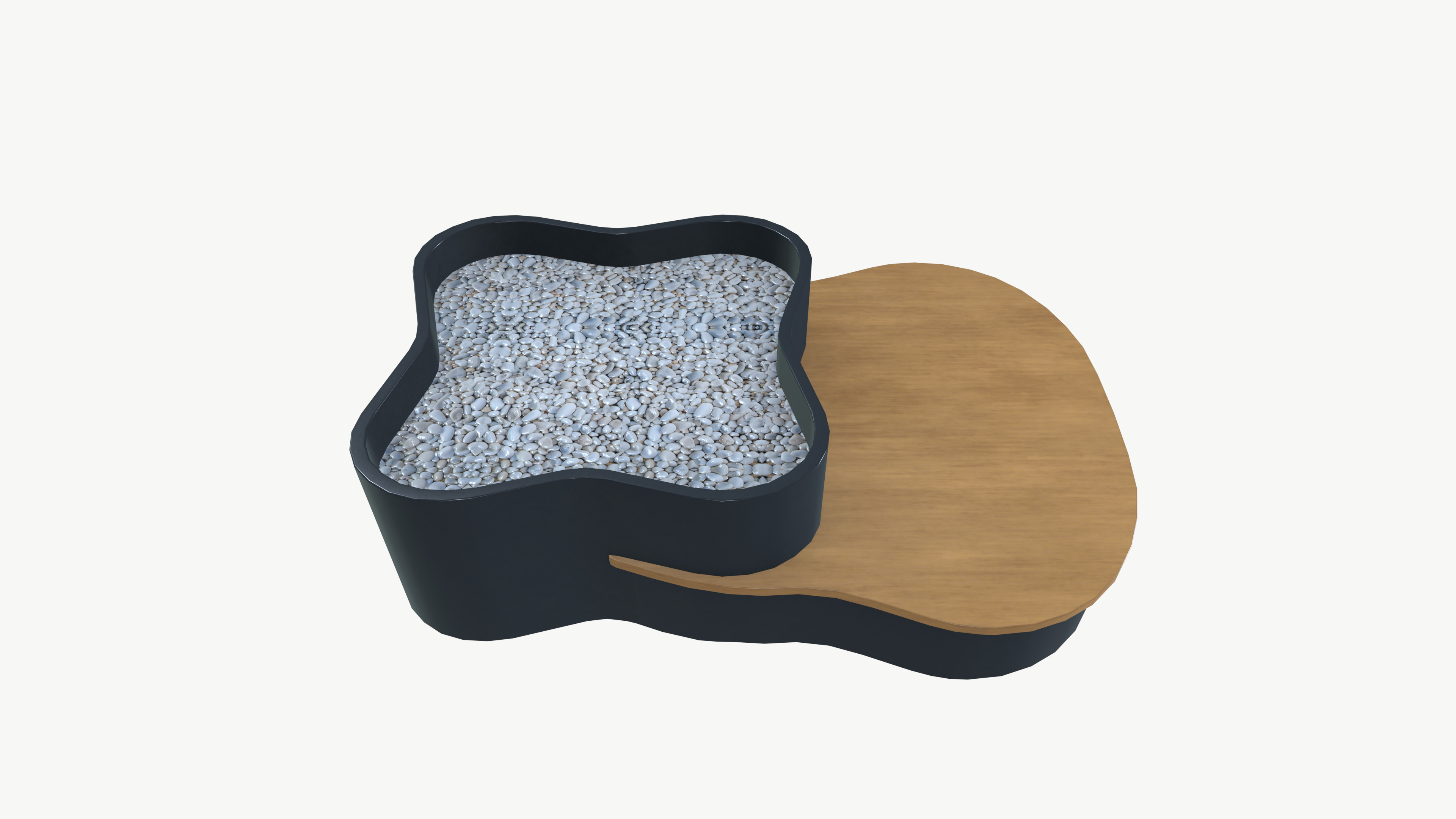 Bench Low-poly 3D model_2