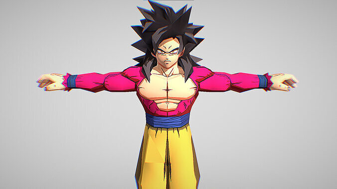 Goku Super Saiyan 4 - Dragon Ball Z - Shin Budokai  3D model