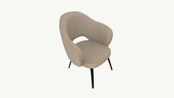 Arm chair Low-poly 3D model 6