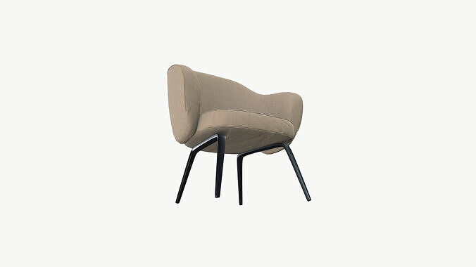 Arm chair Low-poly 3D model 7