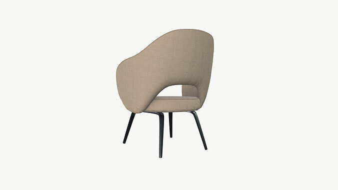Arm chair Low-poly 3D model 4