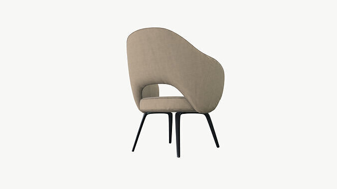 Arm chair Low-poly 3D model 5