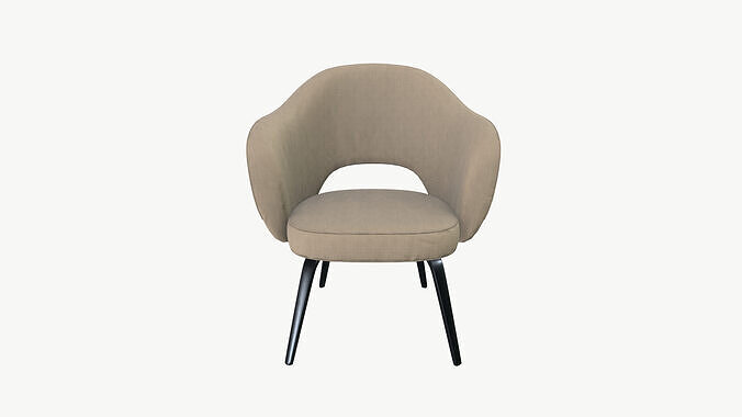 Arm chair Low-poly 3D model 2