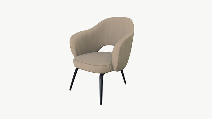 Arm chair Low-poly 3D model 3