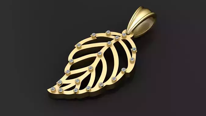 PRECIOUS GOLD LEAF PENDANT 3D PRINTABLE MODEL