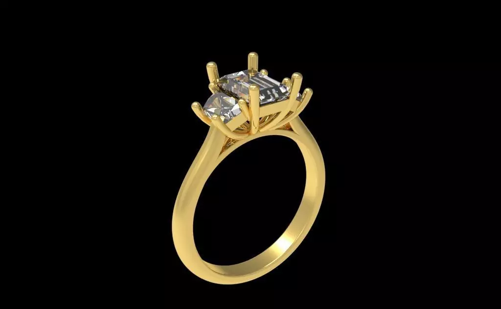 Three Diamond Ring 31 3D print model_0