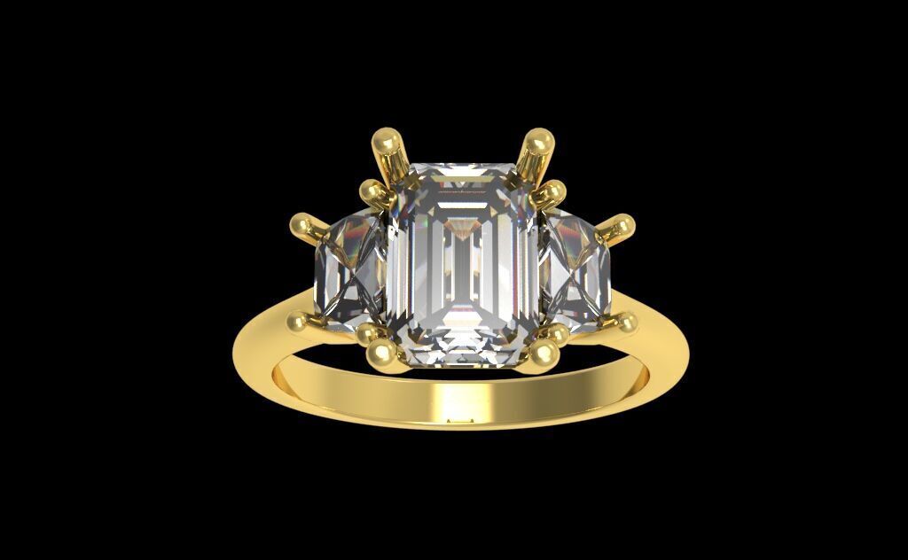 Three Diamond Ring 31 3D print model_3