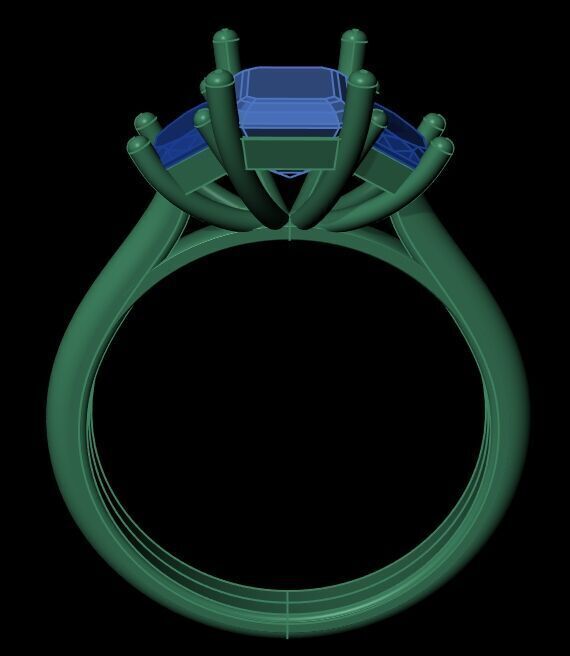 Three Diamond Ring 31 3D print model_5
