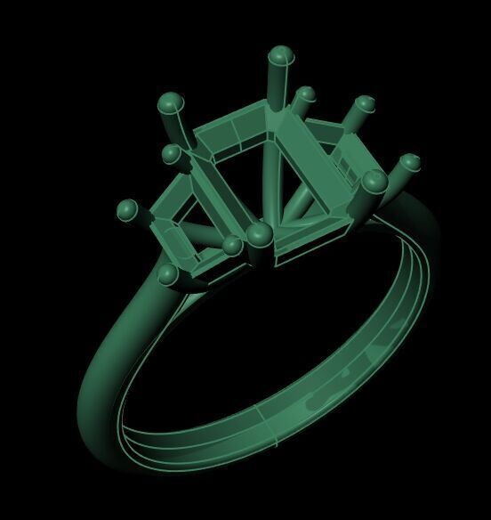 Three Diamond Ring 31 3D print model_7