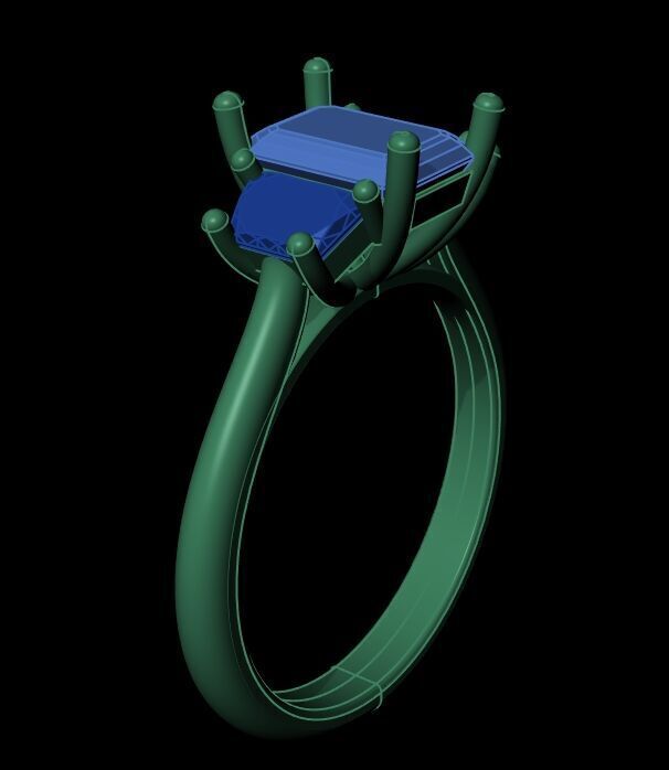 Three Diamond Ring 31 3D print model_4