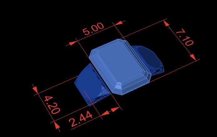 Three Diamond Ring 31 3D print model_8