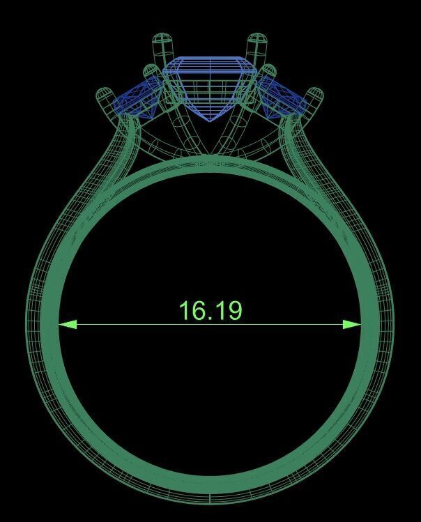 Three Diamond Ring 31 3D print model_9
