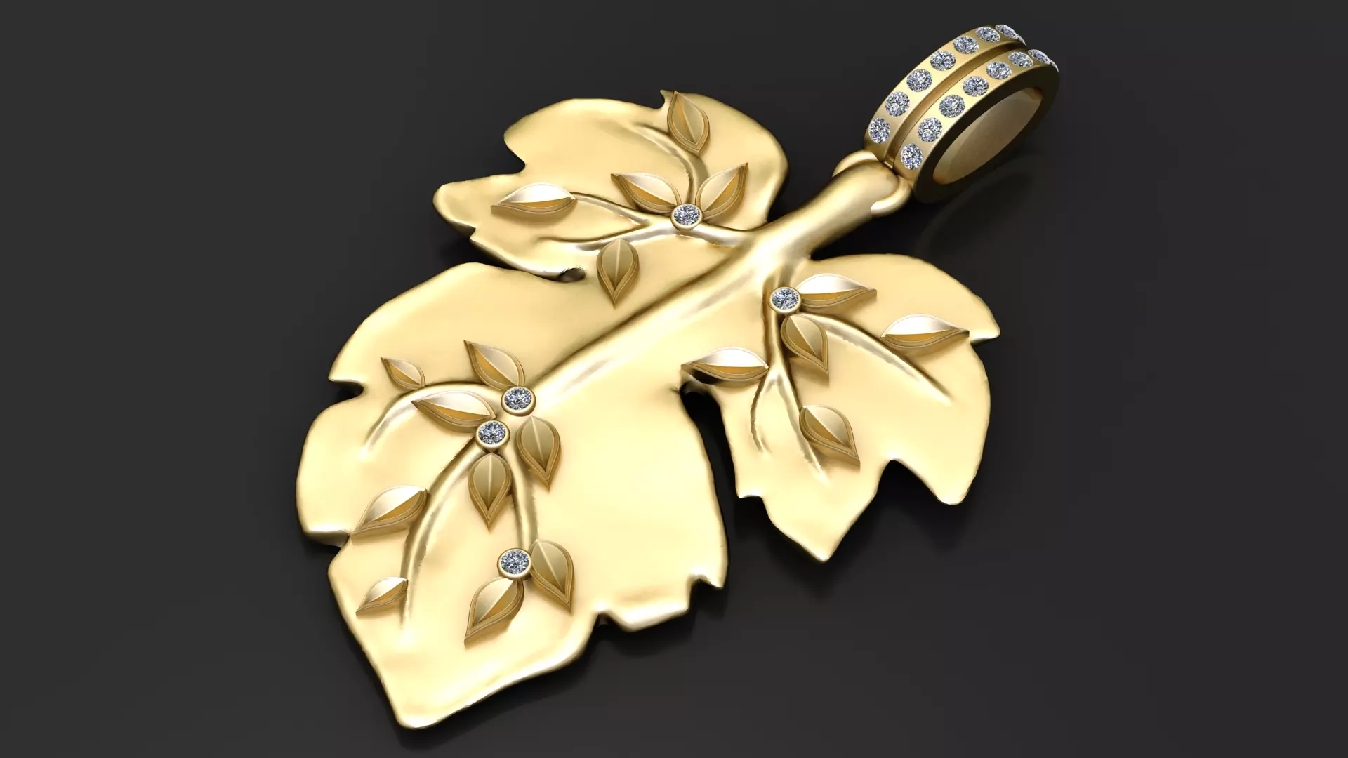 FIG LEAF PENDANT 3D PRINTABLE MODEL 3D print model