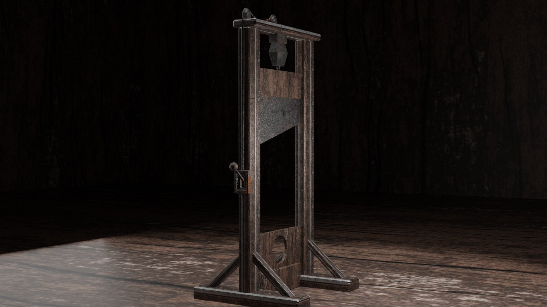 guillotine medieval Free low-poly 3D model_4