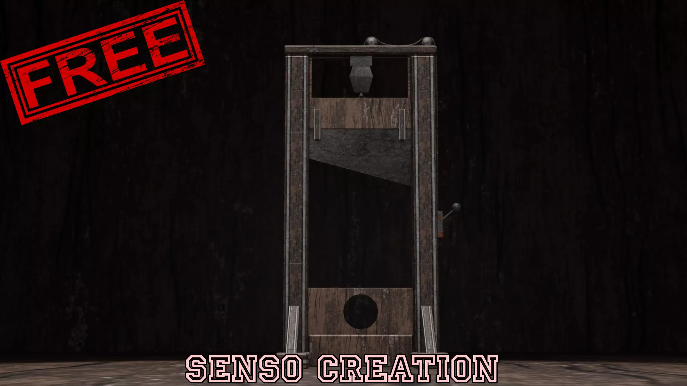guillotine medieval Free low-poly 3D model_0