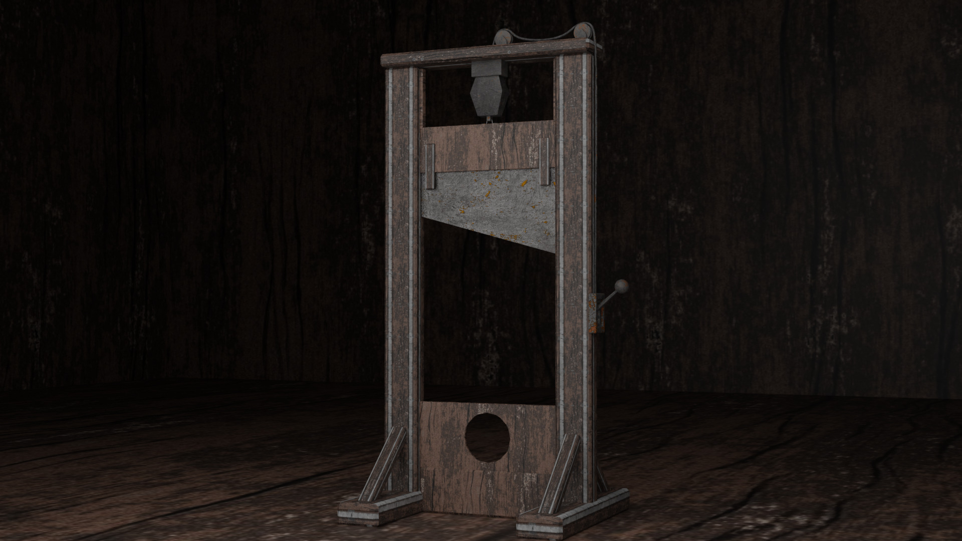 guillotine medieval Free low-poly 3D model_1