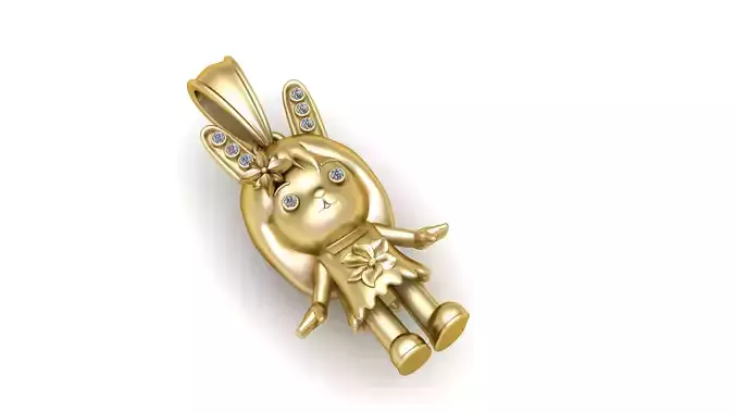 FEMALE RABBIT PENDANT 3D PRINTABLE MODEL