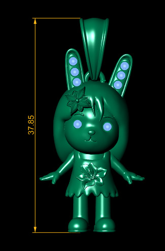 FEMALE RABBIT PENDANT 3D PRINTABLE MODEL 3D print model_4