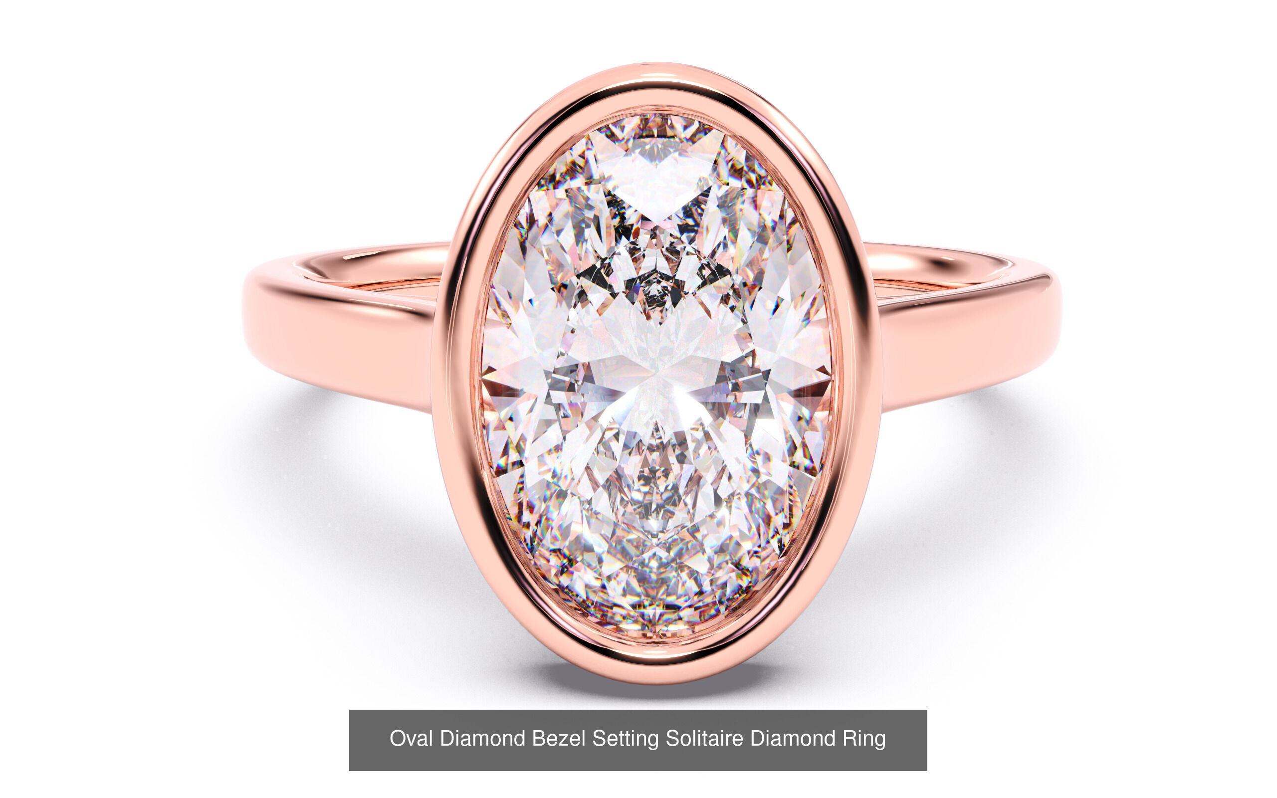 10 Diamond Shapes in Bezel Setting Solitaire rings 3D Model Collection_7