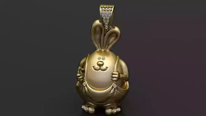 HEALTHY RABBIT PENDANT 3D PRINTABLE MODEL