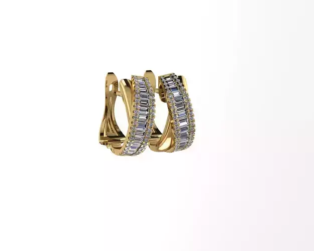 fine baguette earring