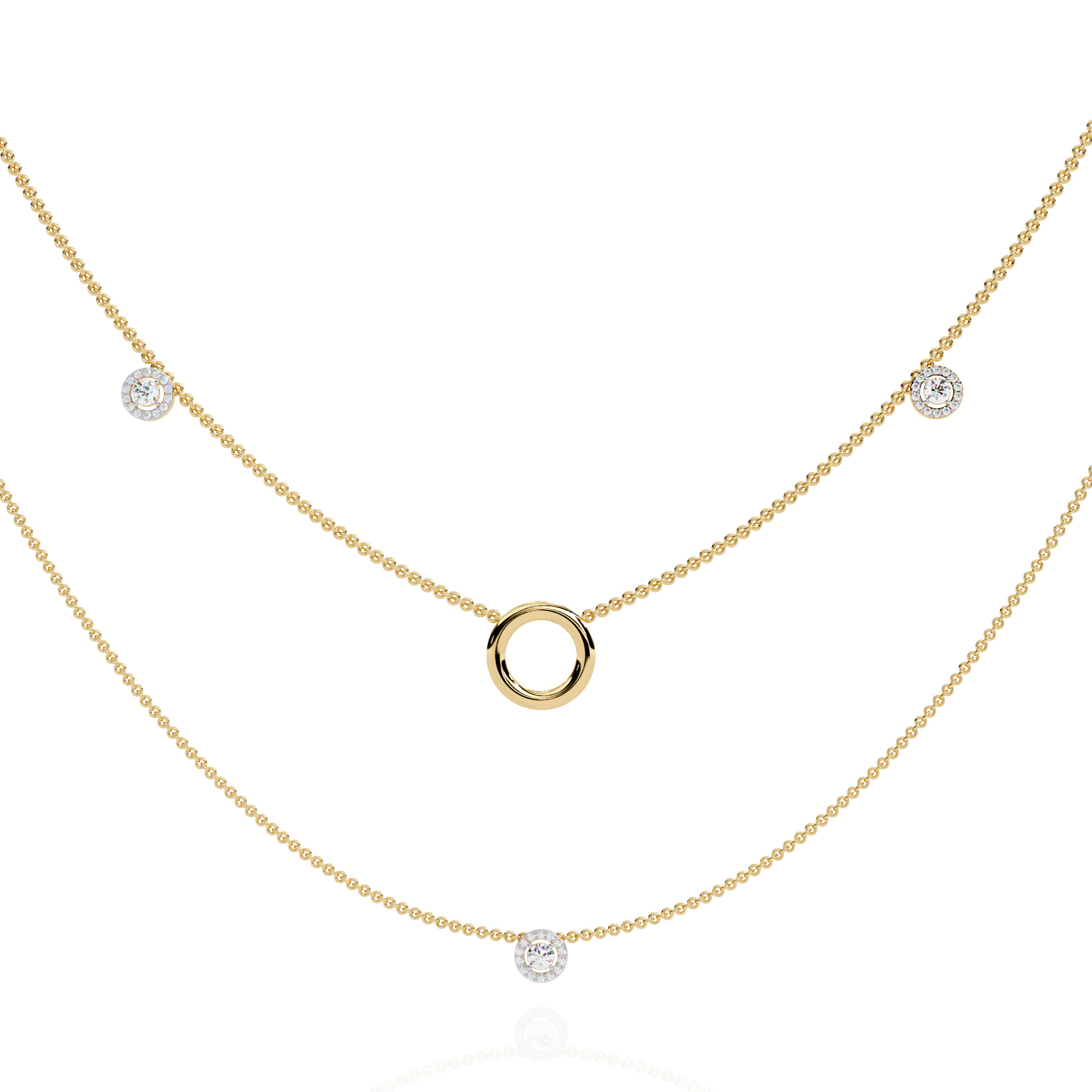 Diamond Necklace 360 animation renders 3dm stl details 3D print model_2