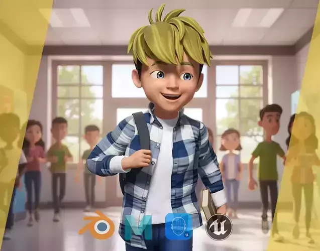 Charming Rigged Stylized 3D Boy Character Game and film Ready