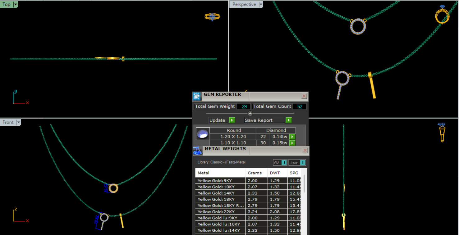 Diamond Necklace 360 animation renders 3dm stl details 3D print model_4