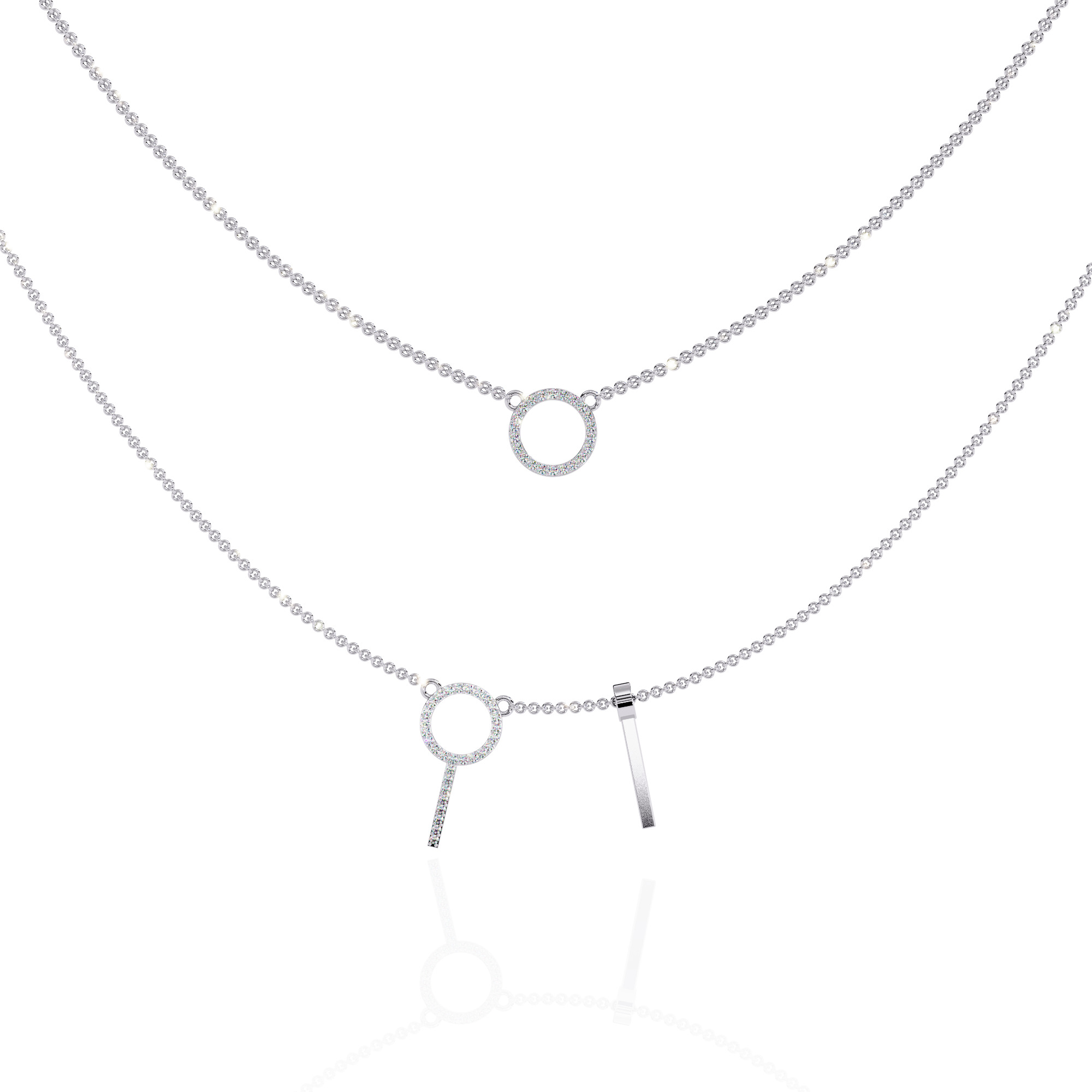 Diamond Necklace 360 animation renders 3dm stl details 3D print model_2